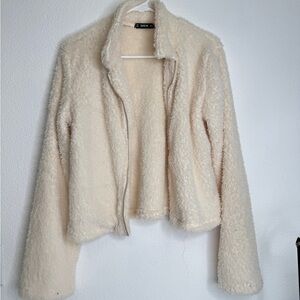 Faux fur cropped jacket
